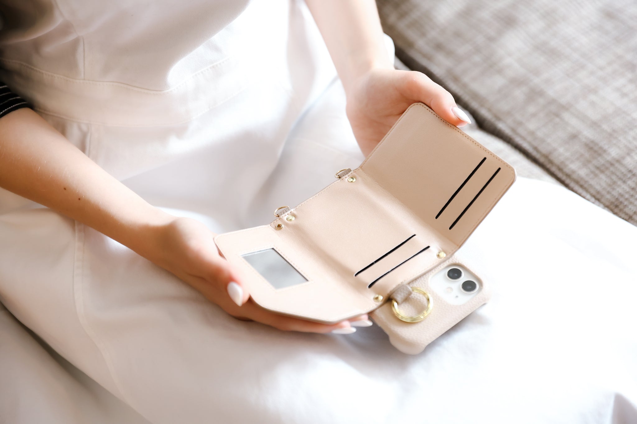 iPhone15 iPhoneケース ストラップセット PORTE ensemble